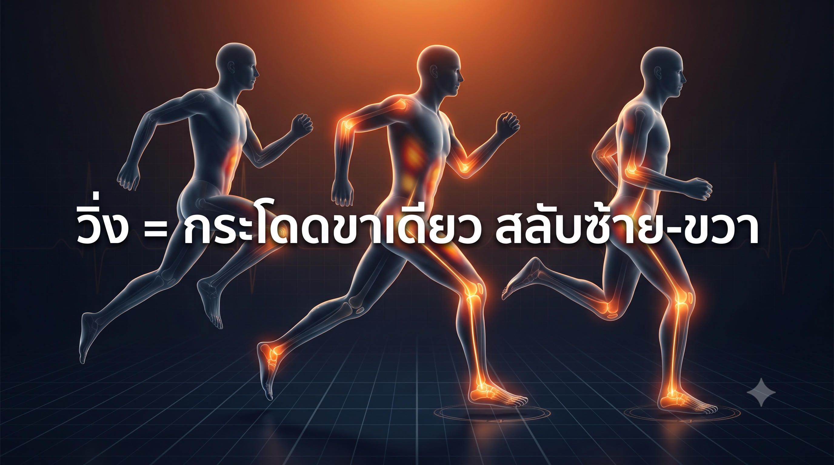 การวิ่งคือการกระโดดด้วยขาข้างเดียวสลับซ้าย-ขวา