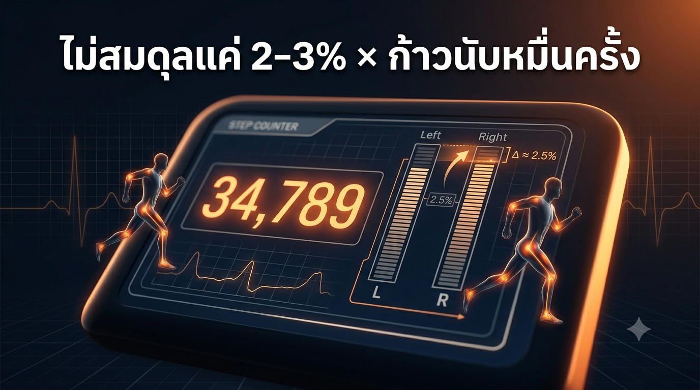 ความไม่สมดุล 2-3% คูณด้วยก้าวนับหมื่นครั้ง