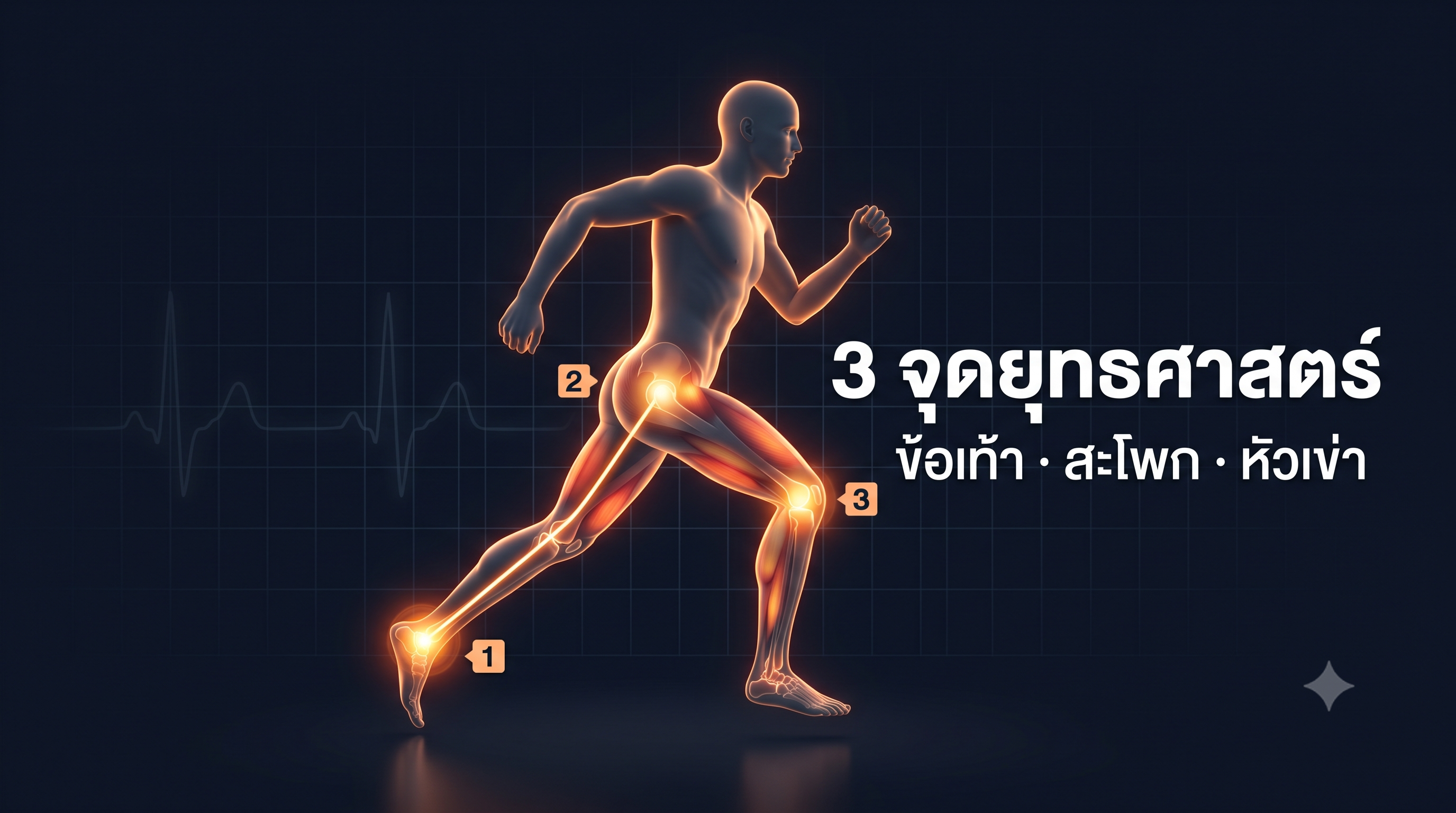 3 จุดยุทธศาสตร์ ข้อเท้า สะโพก หัวเข่า