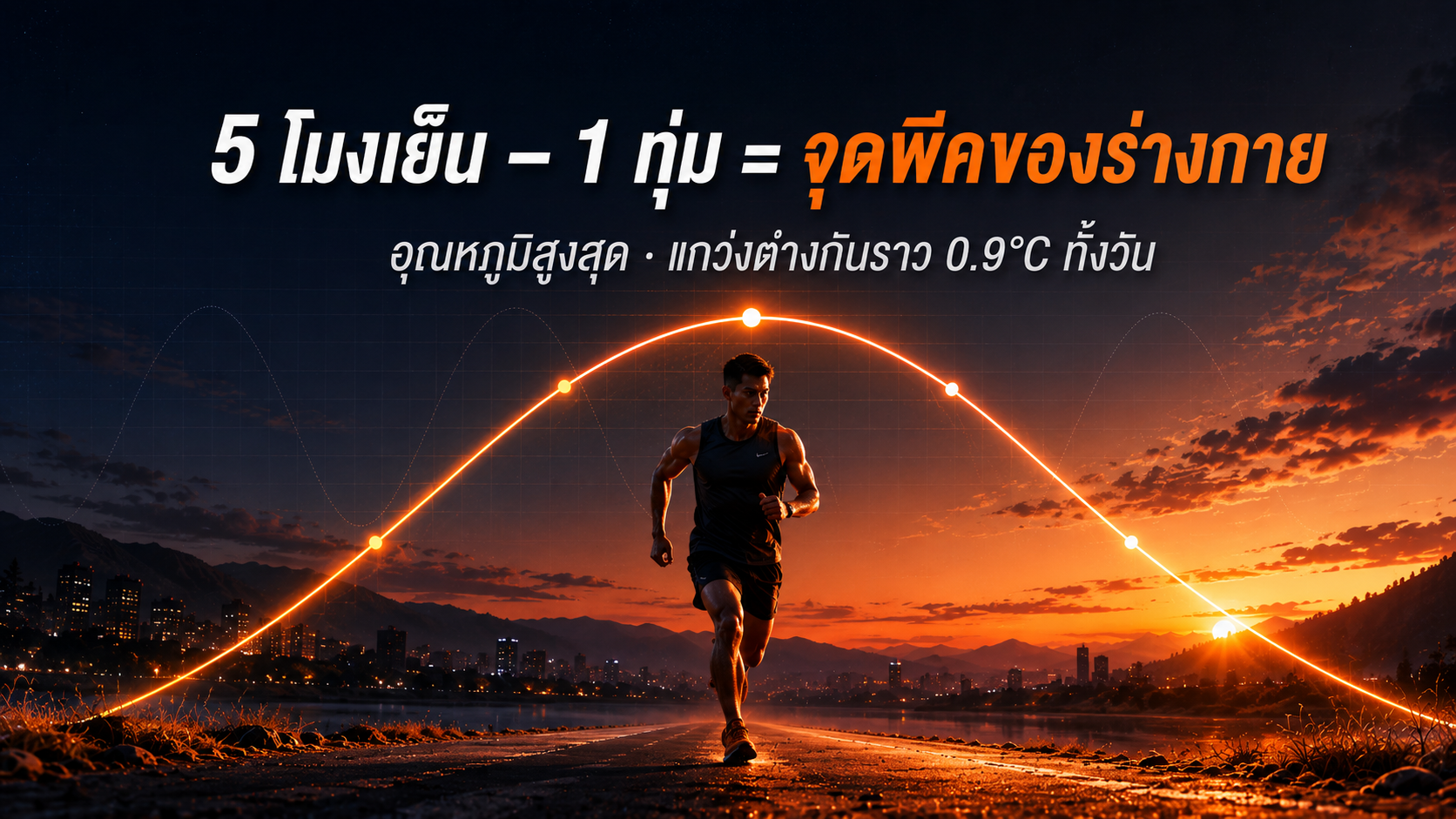 อุณหภูมิแกนกลางร่างกายสูงสุดช่วง 5 โมงเย็น – 1 ทุ่ม กล้ามเนื้อยืดหยุ่นและพร้อมที่สุด