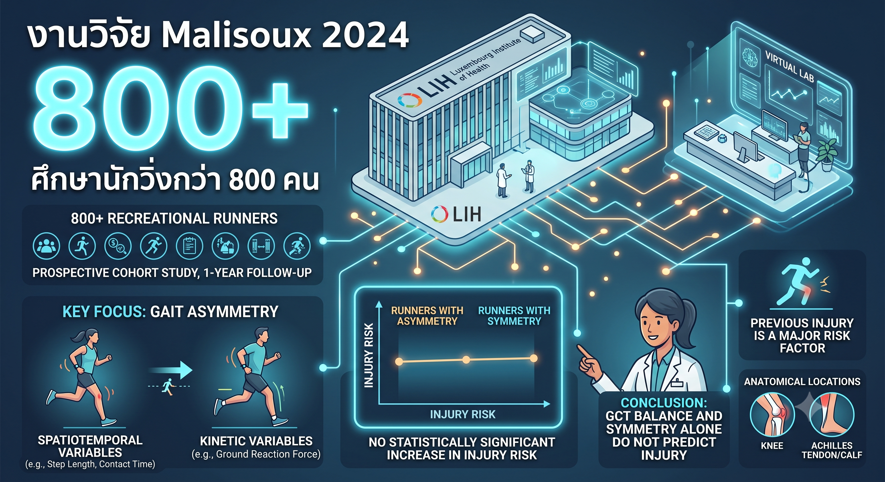 งานวิจัย Malisoux 2024 นักวิ่งกว่า 800 คน