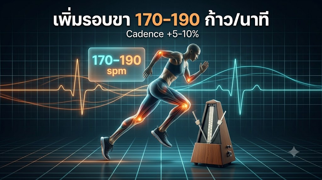 เพิ่ม Cadence 170-190 ก้าวต่อนาที