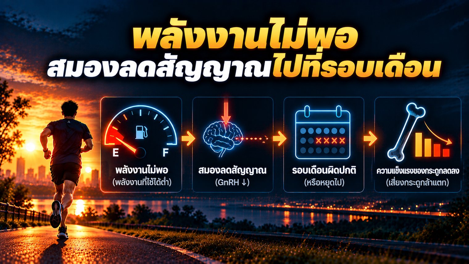 พลังงานไม่พอ สมองลดสัญญาณไปที่รอบเดือนและกระดูก