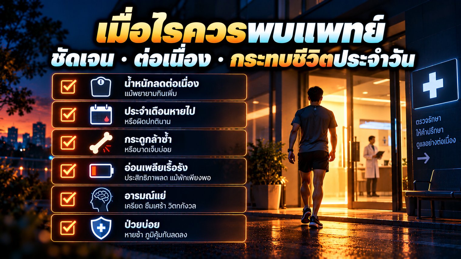 เมื่อไรควรพบแพทย์ ชัดเจน ต่อเนื่อง กระทบชีวิตประจำวัน