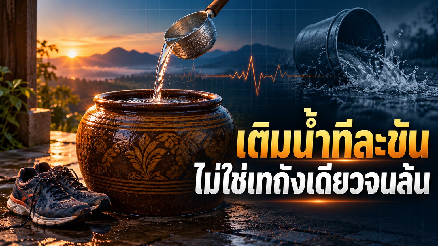 เติมน้ำทีละขัน ไม่ใช่เทถังเดียวจนล้น