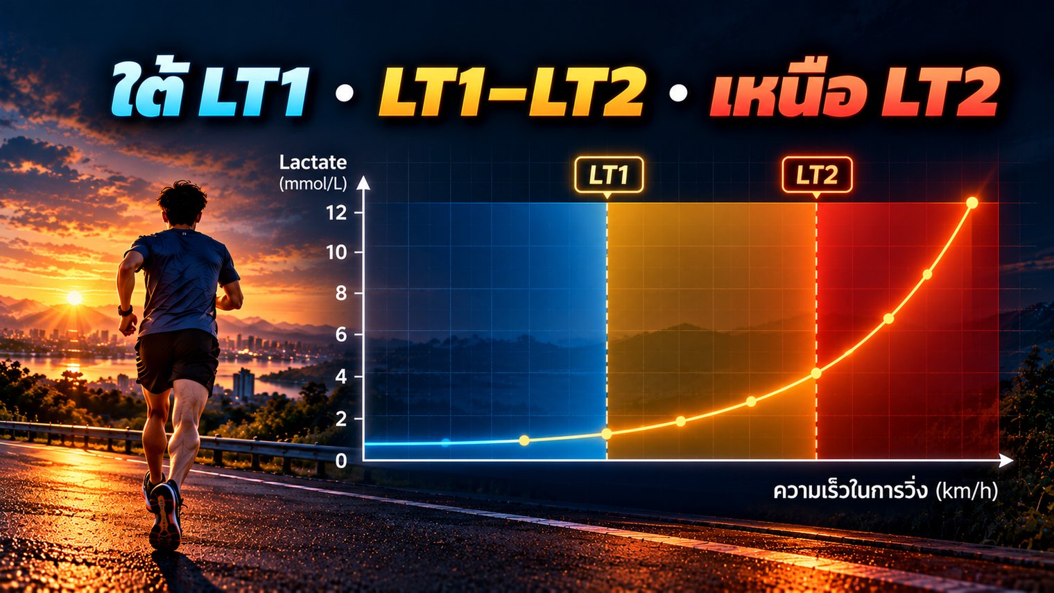 3 ช่วงความหนัก ใต้ LT1 LT1–LT2 เหนือ LT2