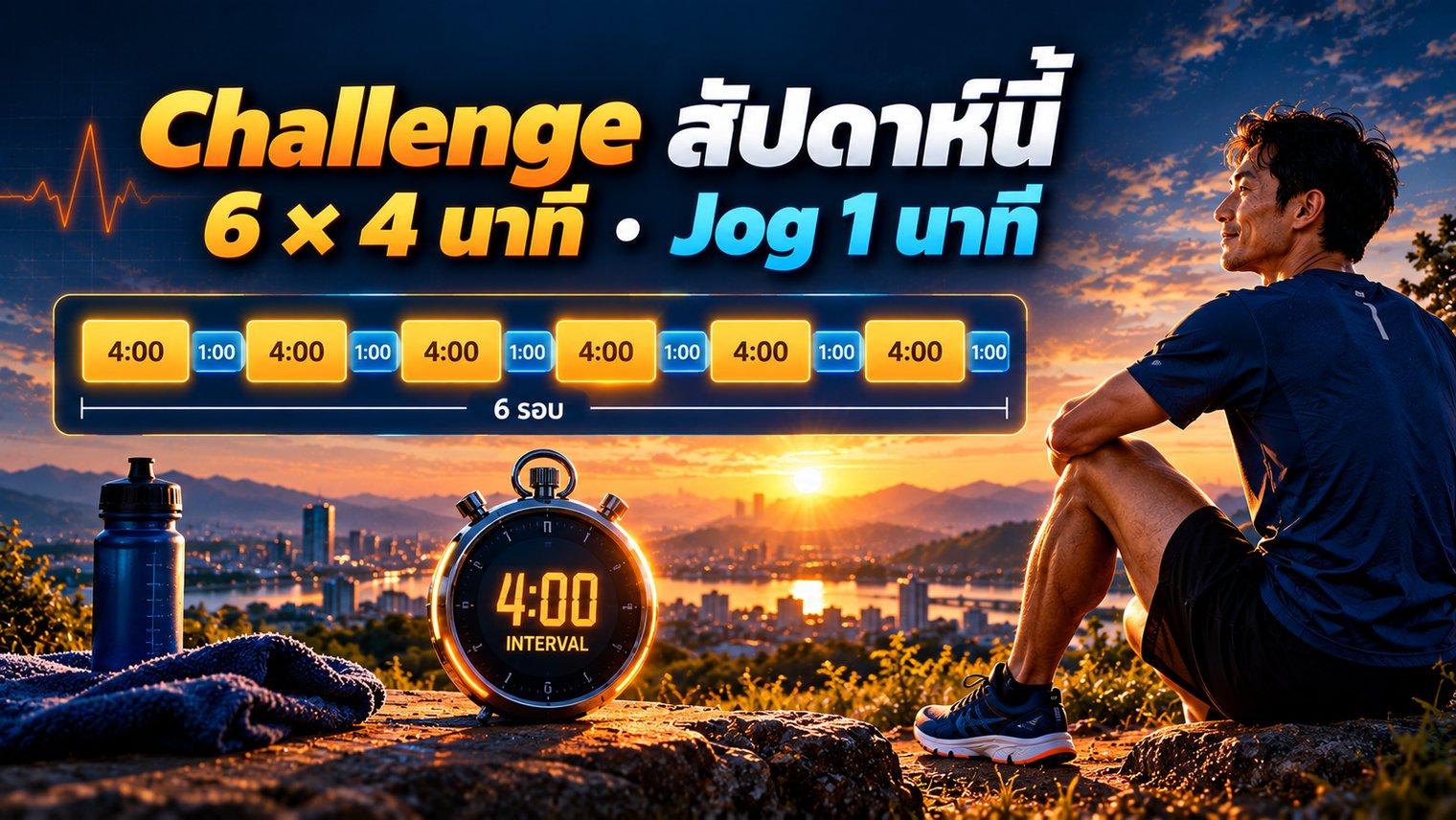 Challenge สัปดาห์นี้ 6 × 4 นาที Jog 1 นาที